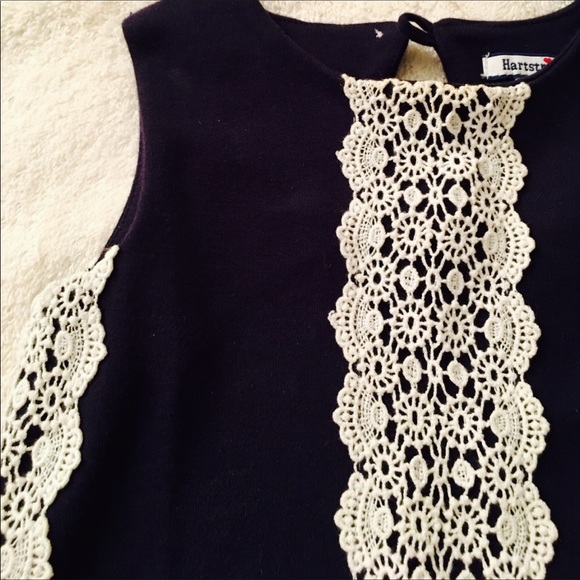 Hartstrings Navy Knit Dress, Lace, 18 mo. - Picture 4 of 6